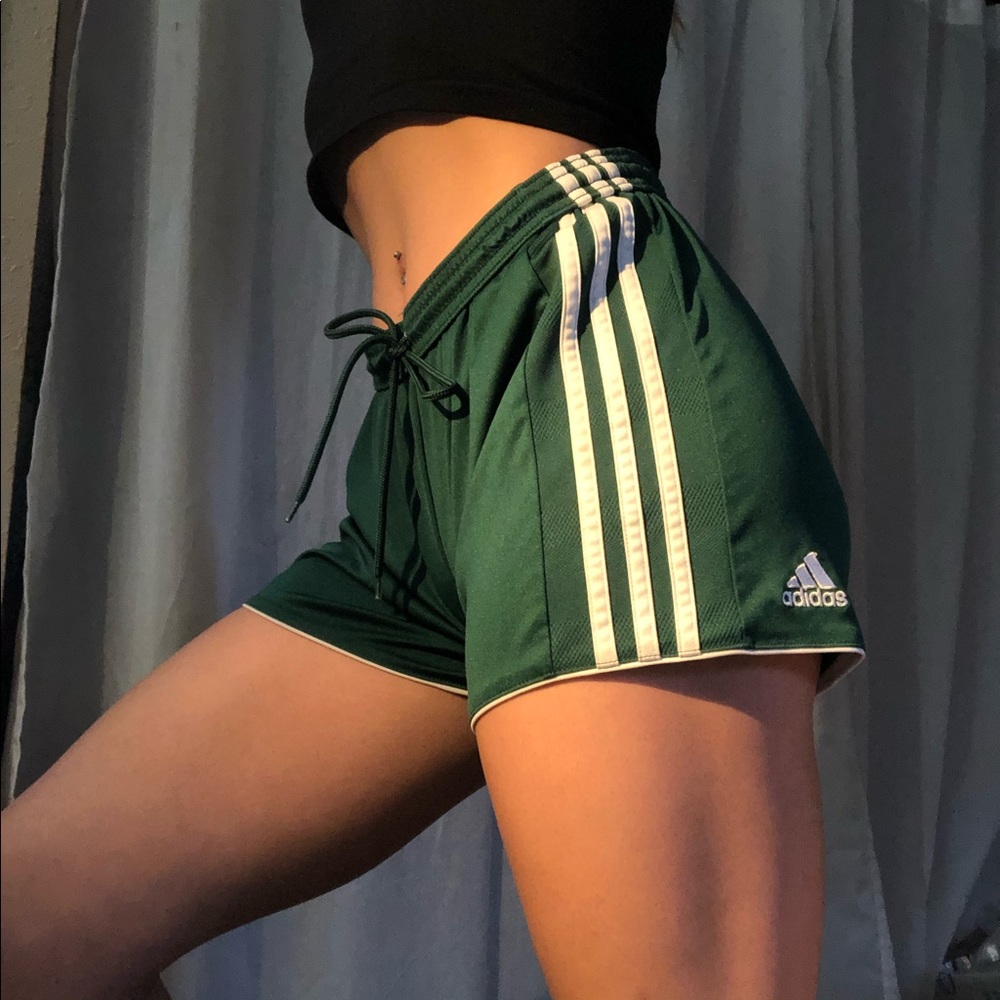 green adidas shorts